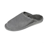 Hollert Mujer Merino Piel de Cordero Zapatillas Gris Cuero Auténtico