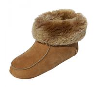 Hollert Hombres y Mujeres Piel de Cordero Zapatillas Ibiza Coñac Bettschuhe