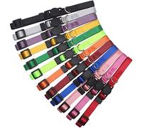 HOLLIHI - Juego de 12 collares de identificación para cachorros de nailon suave para cachorros con cartas de registro y cuello de 17,8 cm - 26 cm