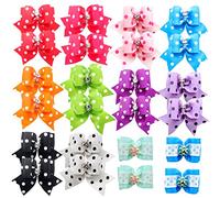 HOLLIHI - Juego de 24 Lazos de grogrén adorables para el Pelo de Mascotas con Lazos elásticos - Bandas elásticas de Goma para el Pelo Largo de Gato