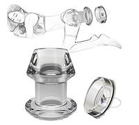 Hollow Anal Expander Tunnel Plug con Plug Silicona Transparente Anal Expansion Butt Plug Espéculo Masaje de Próstata Dilatador de Vagina SM Enema Juguete Sexual para Mujeres Hombres Parejas(2XL)