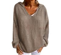 Hollow Crochet Tops for Women, Hollow out Crochet Hooded Sweater with Long Sleeve Drop, Off Shoulder for Sun Protection (Dark Gray,M)