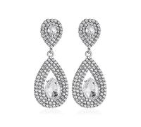 Hollow Flower Pendants Female Dangle Shiny Rhinestone for Women High-End Earrings