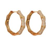 Hollow Hoop Earrings for Women and Teen Girls - Lightweight Rhinestone Crystal Round Hoop Cuff Earrings | Sparkling Fashion Jewelry for Weddings, Parties, Daily Wear, Elegant Statement Accessories