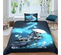 Hollow Knight Funda Nórdica Funda De Edredón Impresión 3D DigitalJuegos Familiar Y Niños Y Funda De Almohada con Cremallera Microfibra Juego De Cama 2 Piezas Single（135x200cm）