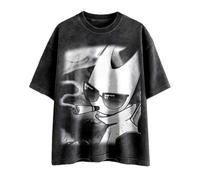 Hollow Knight Silksong Fun Inkjet Printed Retro Wash - Camiseta unisex de algodón de manga corta para fanáticos de los juegos góticos estéticos, regalo, Negro, XXL