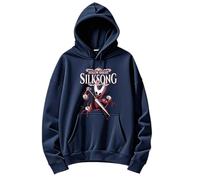 Hollow Knight Silksong New Game Merch - Sudadera con capucha de invierno para hombre y mujer, casual, manga larga, ropa de calle, azul marino, L