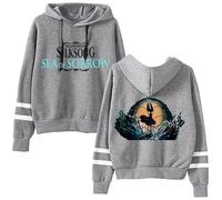 Hollow Knight Silksong Sea of Sorrow DLC Graphic Sudadera unisex con capucha sin bolsillo, ropa de calle, ropa para jugadores, regalo para fanáticos, gris, XL