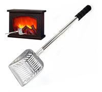 Hollow Out Fireplace Shovel, Adjustable Wood Stove Ash Sifter, Stainless Steel Coal Shovel, Heat Resistant Fire Pit Cleaning Tool for Outdoor Use, 5.91x5.31x1.97 inches