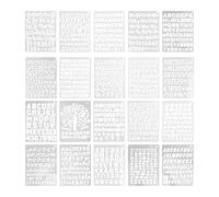 Hollow Painting Templates PET Letters Numbers 20Pcs Reusable DIY Craft Stencils for Furniture Wood Fabric Metal Art Projects