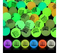 Hollowfly 100 bolas cristianas que brillan en la oscuridad a granel Jesús es la luz del mundo, bolas de rebote de 1.25 pulgadas, versículo bíblico, regalos religiosos cristianos para la iglesia