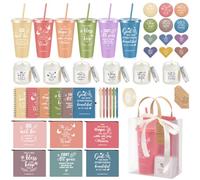 Hollowfly Caja de regalo cristiana de 55 piezas para mujeres, regalos religiosos inspiradores de Pascua con tazas de la Biblia, bolsa de maquillaje, cuaderno para mujeres católicas, regalos del día de