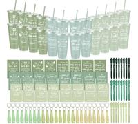Hollowfly Juego de 24/96 piezas de regalos de la iglesia cristiana a granel, vasos de plástico con versículos bíblicos, llaveros, cuadernos para mujeres, regalos de agradecimiento religioso cristiano