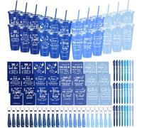 Hollowfly Juego de 24 / 96 piezas de regalos de la iglesia cristiana a granel, vasos de plástico con versículos bíblicos, llaveros, cuadernos para mujeres, regalos religiosos cristianos de