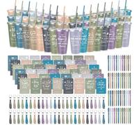 Hollowfly Juego de 48/192 piezas de regalos de la iglesia cristiana a granel, vasos de plástico con versículos bíblicos, llaveros, cuadernos para mujeres, regalos religiosos cristianos de