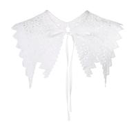 Hollowout Embroidery Flower False Collar Capelet Floral Lace Elegant Detachable Shawl for Collarless Blouse and Dress Women's Fashion Collar