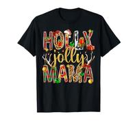 Holly A Jolly Mama Merry Christmas Pijamas Familiares a Juego Camiseta