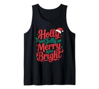 Holly and Jolly Feliz y Brillante Pareja Familiar navideña Camiseta sin Mangas