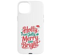Holly and Jolly Feliz y Brillante Pareja Familiar navideña Carcasa para iPhone 15 Plus