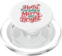 Holly and Jolly Feliz y Brillante Pareja Familiar navideña PopSockets PopGrip para MagSafe