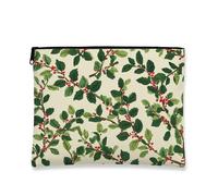 Holly - Bolsa de maquillaje con diseño de hojas verdes, vintage, botánicas, bolsas de viaje para mujer, bolsa portátil de lona con cremallera, organizador de neceser de vacaciones, Verde, 7x9 Inch