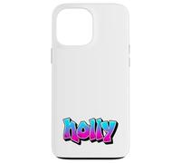Holly Graffiti Nombre Personalizado Azul Rosa Mujeres Niñas Carcasa para iPhone 13 Pro MAX