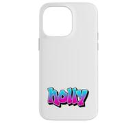Holly Graffiti Nombre Personalizado Azul Rosa Mujeres Niñas Carcasa para iPhone 14 Pro MAX