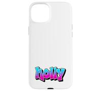 Holly Graffiti Nombre Personalizado Azul Rosa Mujeres Niñas Carcasa para iPhone 15 Plus
