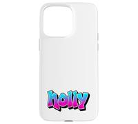 Holly Graffiti Nombre Personalizado Azul Rosa Mujeres Niñas Carcasa para iPhone 15 Pro MAX