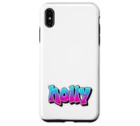 Holly Graffiti Nombre Personalizado Azul Rosa Mujeres Niñas Carcasa para iPhone XS MAX