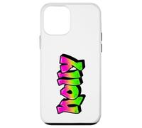 Holly Graffiti Nombre Personalizado Verde Rosa Mujeres Niñas Carcasa para iPhone 12 Mini