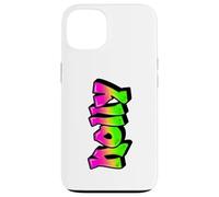 Holly Graffiti Nombre Personalizado Verde Rosa Mujeres Niñas Carcasa para iPhone 13