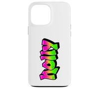 Holly Graffiti Nombre Personalizado Verde Rosa Mujeres Niñas Carcasa para iPhone 13 Pro MAX