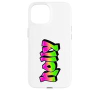 Holly Graffiti Nombre Personalizado Verde Rosa Mujeres Niñas Carcasa para iPhone 15