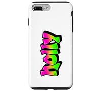 Holly Graffiti Nombre Personalizado Verde Rosa Mujeres Niñas Carcasa para iPhone 7 Plus/8 Plus