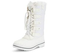 Holly Mujer Nieve Bota Nylon Tall Invierno Nieve Impermeable Piel Lluvia Bota - Blanco - 39