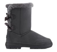 Holly Mujer Twin Bow Tall Classic Fur Impermeable Invierno Rain Nieve Botas - Gris - 38
