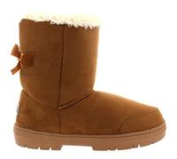 Holly Mujer Un Arco De Piel Clásico De Altura Impermeable Invierno Rain Nieve Botas - Marrón Claro - 37