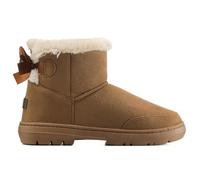 Holly Mujer Un Arco De Piel Clásico De Altura Impermeable Invierno Rain Nieve Botas - Marrón Claro - 38