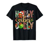 Holly Vibes Jolly Christmas Balls - Pijama de Leopardo Occidental Camiseta