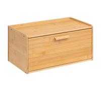 HollyHOME Panera rectangular natural de bambú con tapa deslizante, portátil y reutilizable