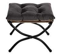 HollyHOME Reposapies Plegable Salon Taburete de Terciopelo con Patas Metal Pequeño Reposapies Sofa Otomano Plegable Jardin Balcon, Gris Oscuro