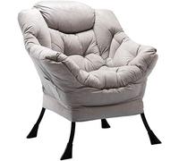 HollyHOME Sillon para Salon Sillón Relax Sillon Lectura Dormitorio Comodos Butacas de Salon Silla en Metal, Gris
