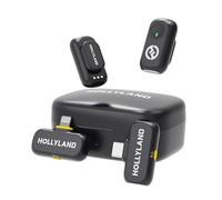 Hollyland Lark A1 Combo - Mini micrófono inalámbrico para iPhone y Android (2 TX + USB-C RX + Lightning RX + Estuche de Carga), micrófono magnético para Youtube, TikTok, podcasts y Vlogs (Negro)