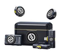 Hollyland Lark M2 Combo Micrófono Inalámbrico (2TX+3RX) para Cámara, iPhone, Android, PC, 300m, 48kHz/24 bit, Hi-Fi Audio, ENC Anti-rumore, 40 Horas, Microfono de Solapa per Livestream, Vlog - Negro