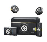 Hollyland Lark M2 Mini Combo Micrófono Inalámbrico (2TX+2RX) para Cámara, iPhone, Android, PC, 300m, 48kHz/24 bit, Hi-Fi Audio, ENC Anti-rumore, Microfono de Solapa per Livestream, Vlog - Negro