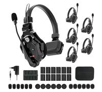 Hollyland Solidcom C1 - Auriculares de comunicación inalámbricos, Sistema de intercomunicación dúplex Completo 6 usuarios Alcance 350m comunicación de Equipo Auriculares con Oreja única con 1 Maestro
