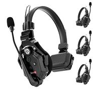 Hollyland Solidcom C1 Full Duplex Headset Sistema de Intercomunicación Inalámbrico 4-Persona Equipo Comunicación 1000ft Grupo Talk Solo Auricular con 1 Master & 3 Control Remoto Auriculares Micrófono