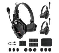 Hollyland Solidcom C1 [Oficial] Sistema de Intercom Inalámbrico Full Dúplex Alcance 350 m Auriculares Inalámbricos para 3 Usuarios Comunicación en Equipo 168 g Single-sided Headset 1 Master & 2 Remote