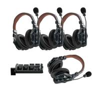 Hollyland Solidcom C1 Pro - Sistema de Auriculares inalámbricos de intercomunicación ENC Full Duplex para 4 Personas, 1100 pies, comunicación de Equipo con PTT Mute Headset para producción de